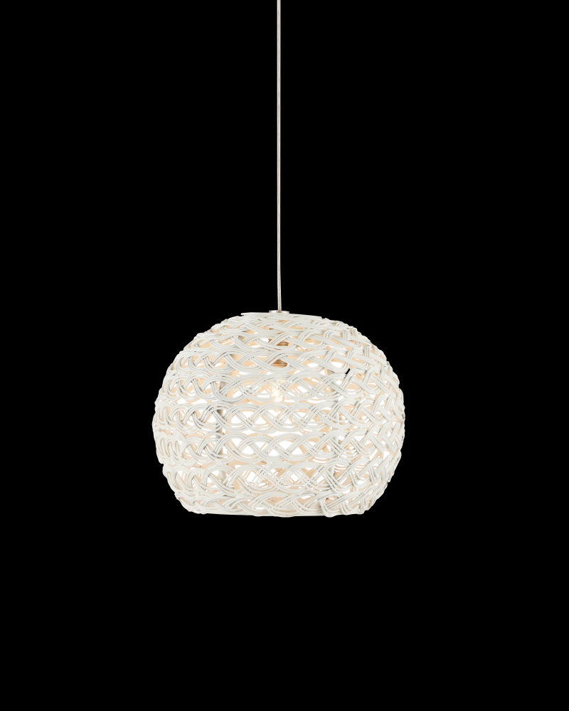 Piero White 1-Light Round Multi-Drop Pendant