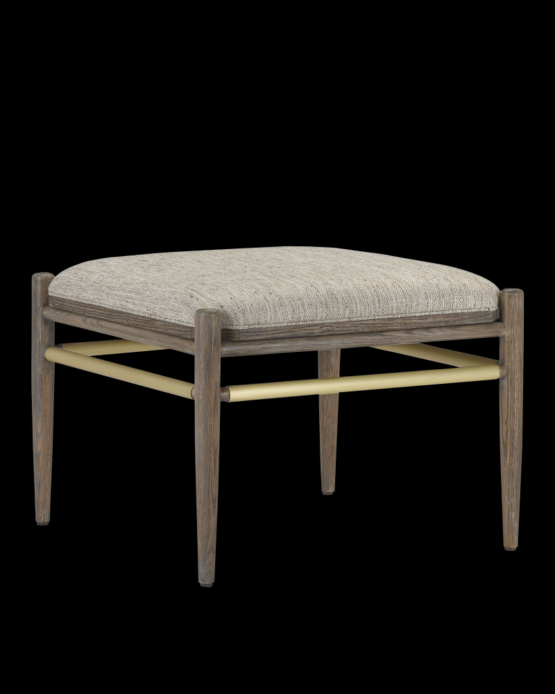 Visby Light Pepper Ottoman, Calcutta Linen