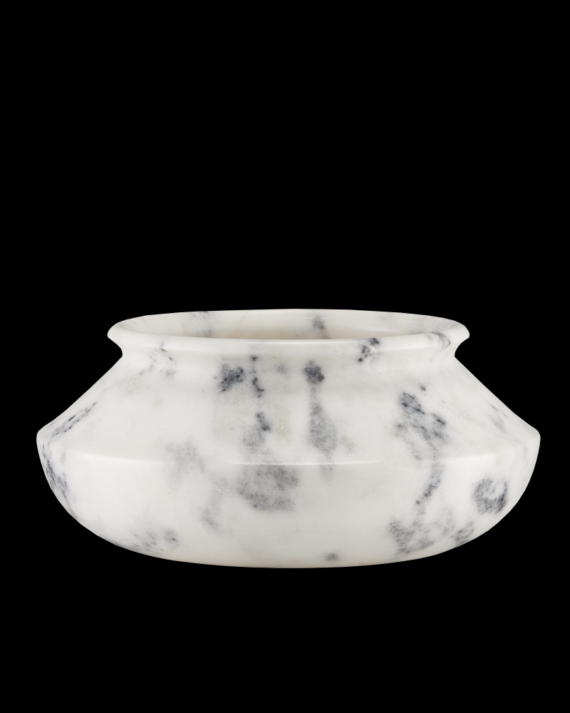 Punto Large White Marble Bowl