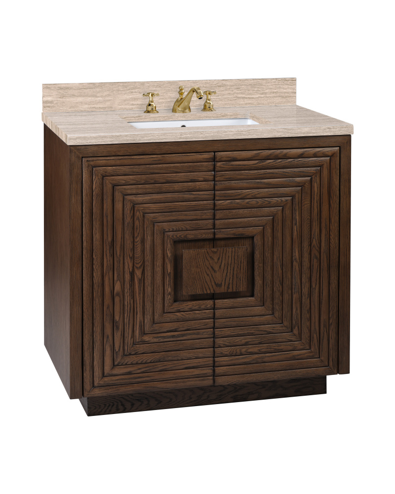 Morombe 36" Cocoa Travertine Vanity with Rectangular Undermount Sink
