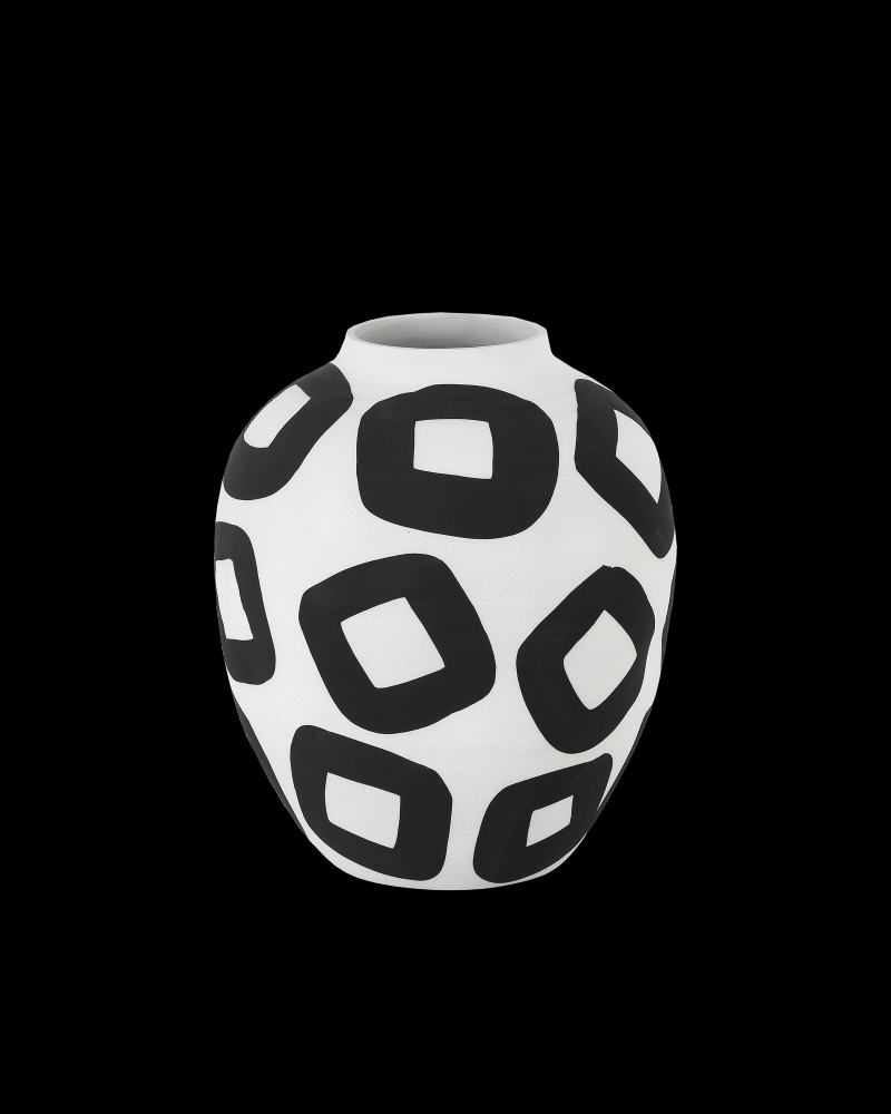 Pagliacci Medium Black & White Vase