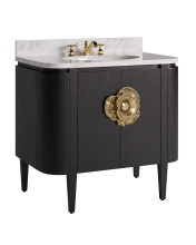 Currey 3800-0017 - Briallen 36" Black Vanity with Oval Undermount Sink