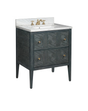 Currey 3800-0009 - Santos 28" Vintage Navy Vanity with Rectangular Undermount Sink